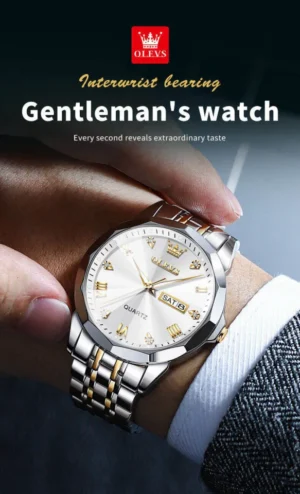 OLEVS 9931G New Exclusive Design Quartz Watch for Men ( White) - Image 3