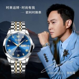 OLEVS 9931G New Exclusive Design Quartz Watch for Men blue - Image 5