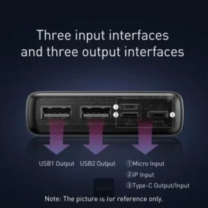 Baseus Adaman 20000mAh 22.5W Metal Power Bank with Digital Display – Black - Image 3