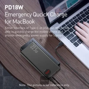 Baseus Adaman 20000mAh 22.5W Metal Power Bank with Digital Display – Black - Image 4